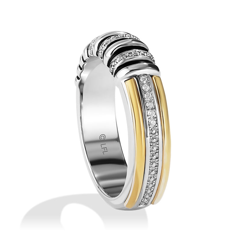 Star Wars A Jedi Mark Men's Diamond Accent Lightsaber Ring in 14K White & Yellow Gold front view