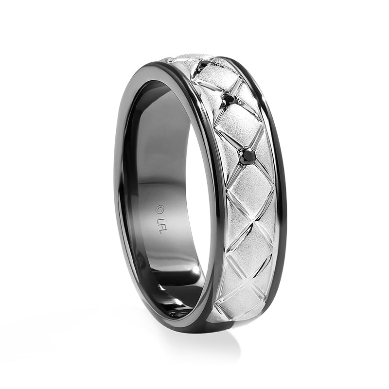 Star Wars Han Solo I Know 1/10 ct. tw. Treated Black Diamond Ring in 10K White Gold front view