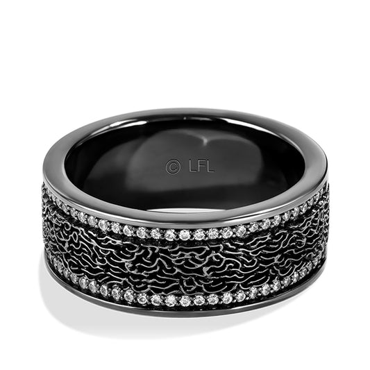 Star Wars Men's Han Solo In Carbonite 1/5 ct. tw. Diamond Ring in Black Rhodium Plated Sterling Silver