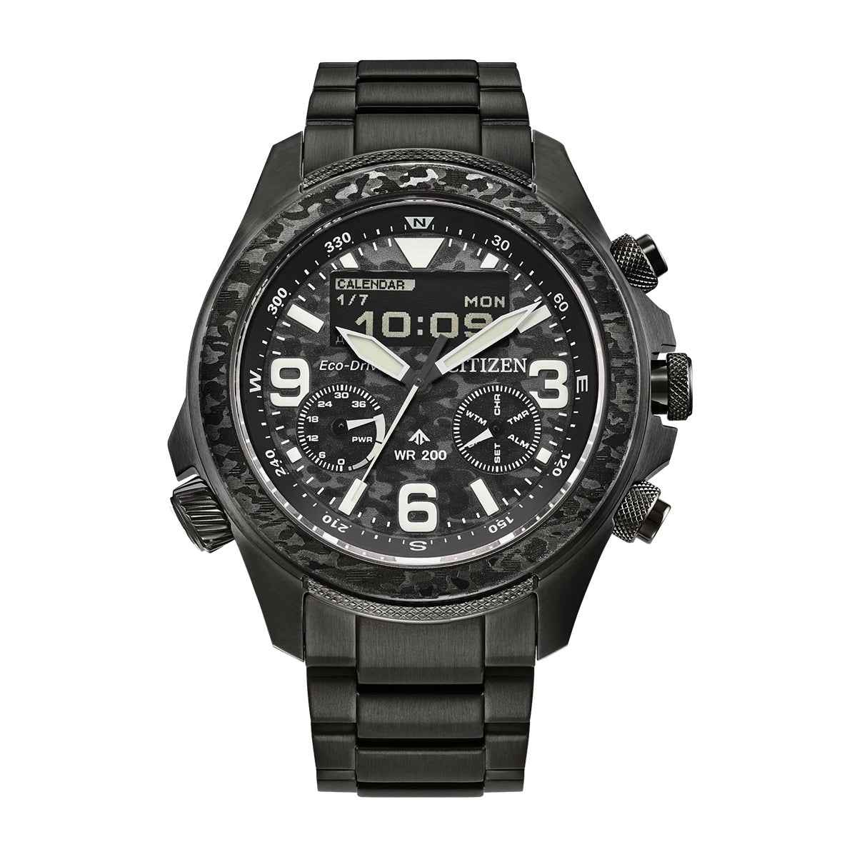Citizen Men's Promaster Land U822 Eco-Drive Gray Stainless Steel Watch with Black Dial