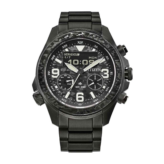 Citizen Men's Promaster Land U822 Eco-Drive Gray Stainless Steel Watch with Black Dial