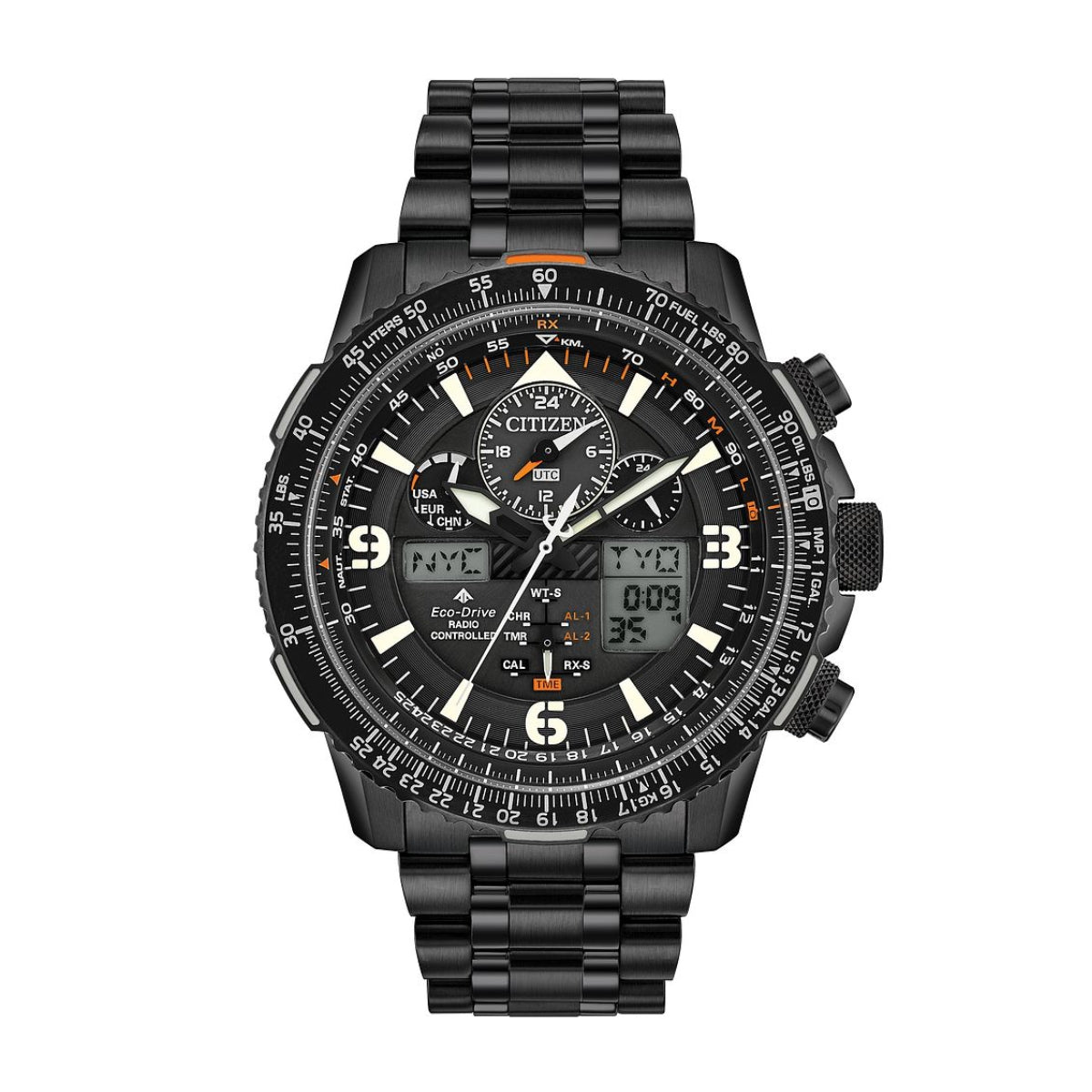 Citizen Men's Promaster Skyhawk A-T Black Stainless Steel Watch with Black Dial