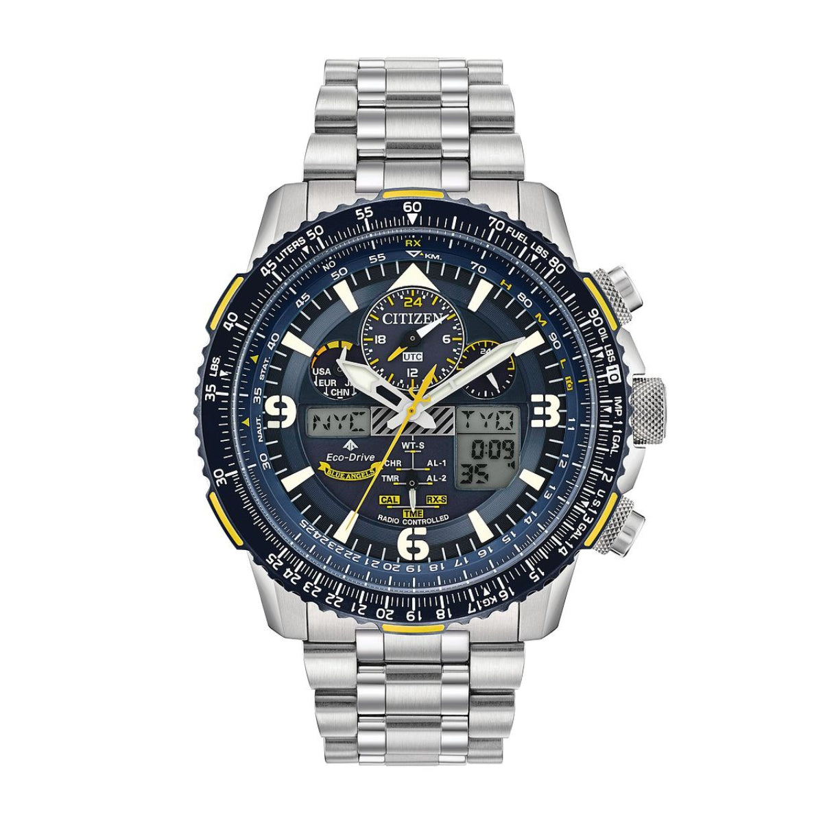 Citizen Men's Blue Angels Promaster Skyhawk A-T Stainless Steel Watch with Blue Dial