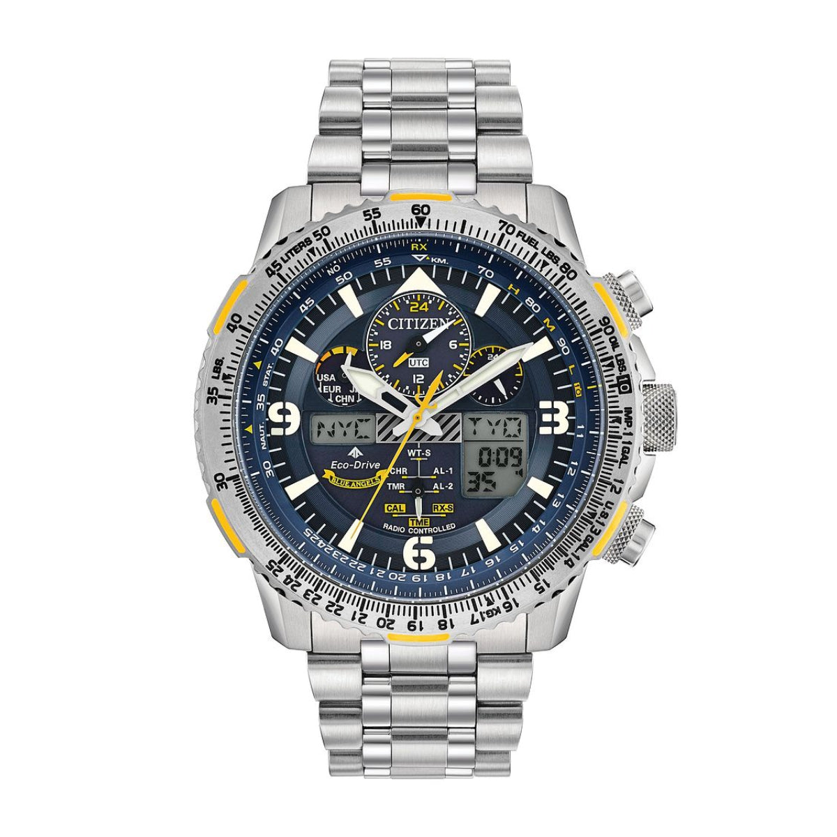 Citizen Men's Blue Angels Promaster Skyhawk A-T Titanium Watch with Blue Dial