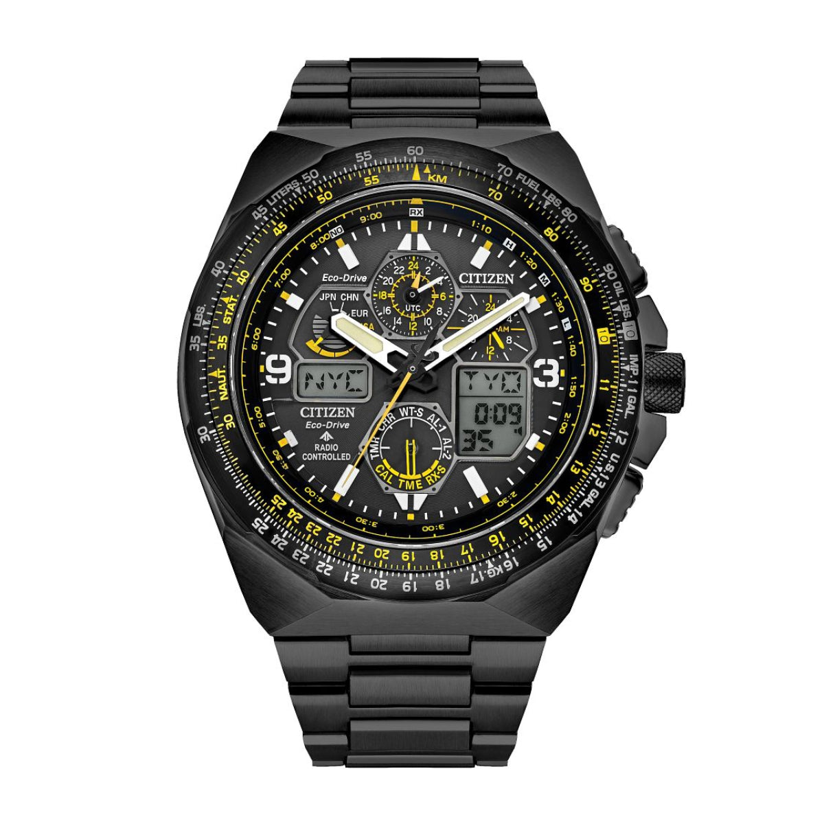 Citizen Men's Promaster Air Skyhawk A-T Black Stainless Steel Watch with Black Dial