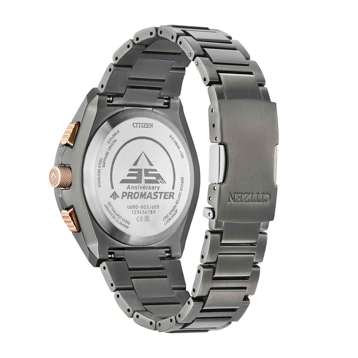 Citizen Men's Promaster Skyhawk A-T Gray Stainless Steel Watch with Black Dial front view