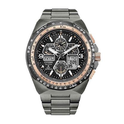 Citizen Men's Promaster Skyhawk A-T Gray Stainless Steel Watch with Black Dial