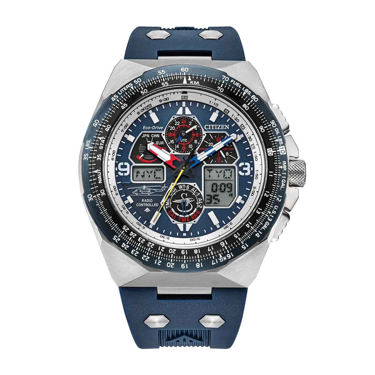 Citizen Men's Promaster Sikorsky Eco-Drive Stainless Steel Watch with Blue Dial & Rubber Strap