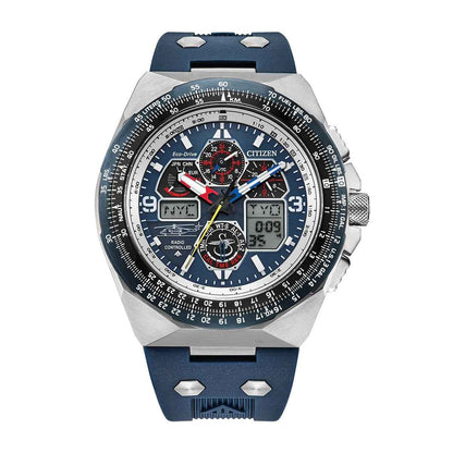 Citizen Men's Promaster Sikorsky Eco-Drive Stainless Steel Watch with Blue Dial & Rubber Strap