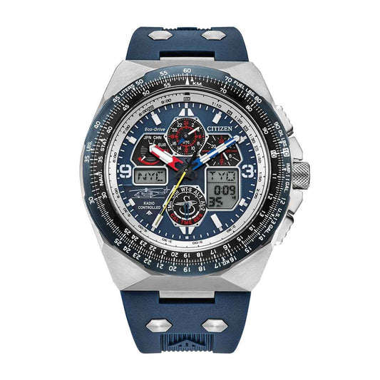 Citizen Men's Promaster Sikorsky Eco-Drive Stainless Steel Watch with Blue Dial & Rubber Strap