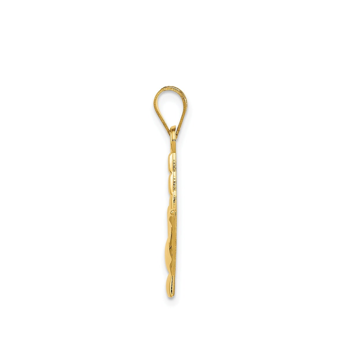 I Love You Sign Language Pendant in 14K Yellow Gold front view
