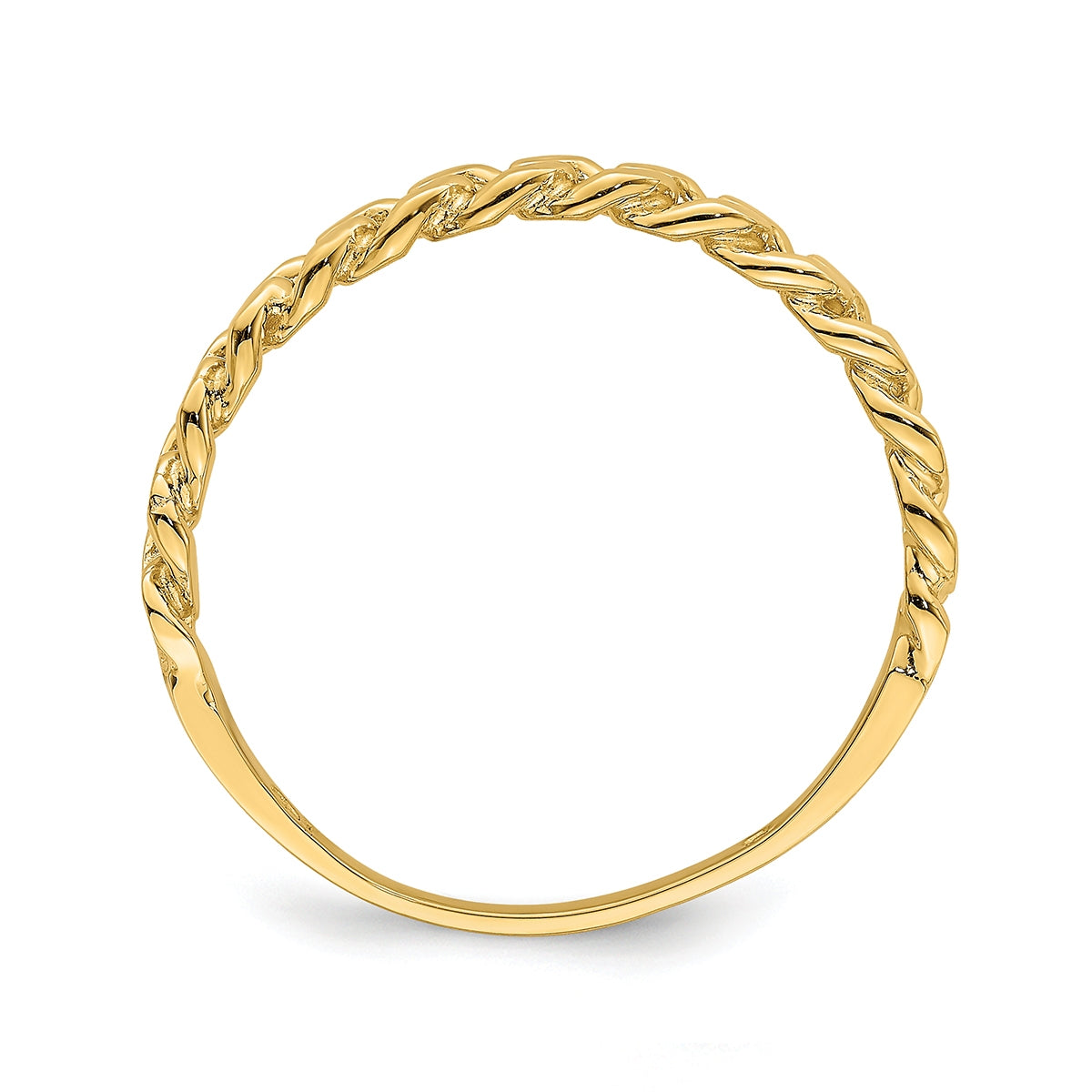 Curb Chain Link Stackable Ring in 14K Yellow Gold front view
