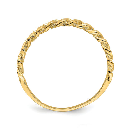 Curb Chain Link Stackable Ring in 14K Yellow Gold front view