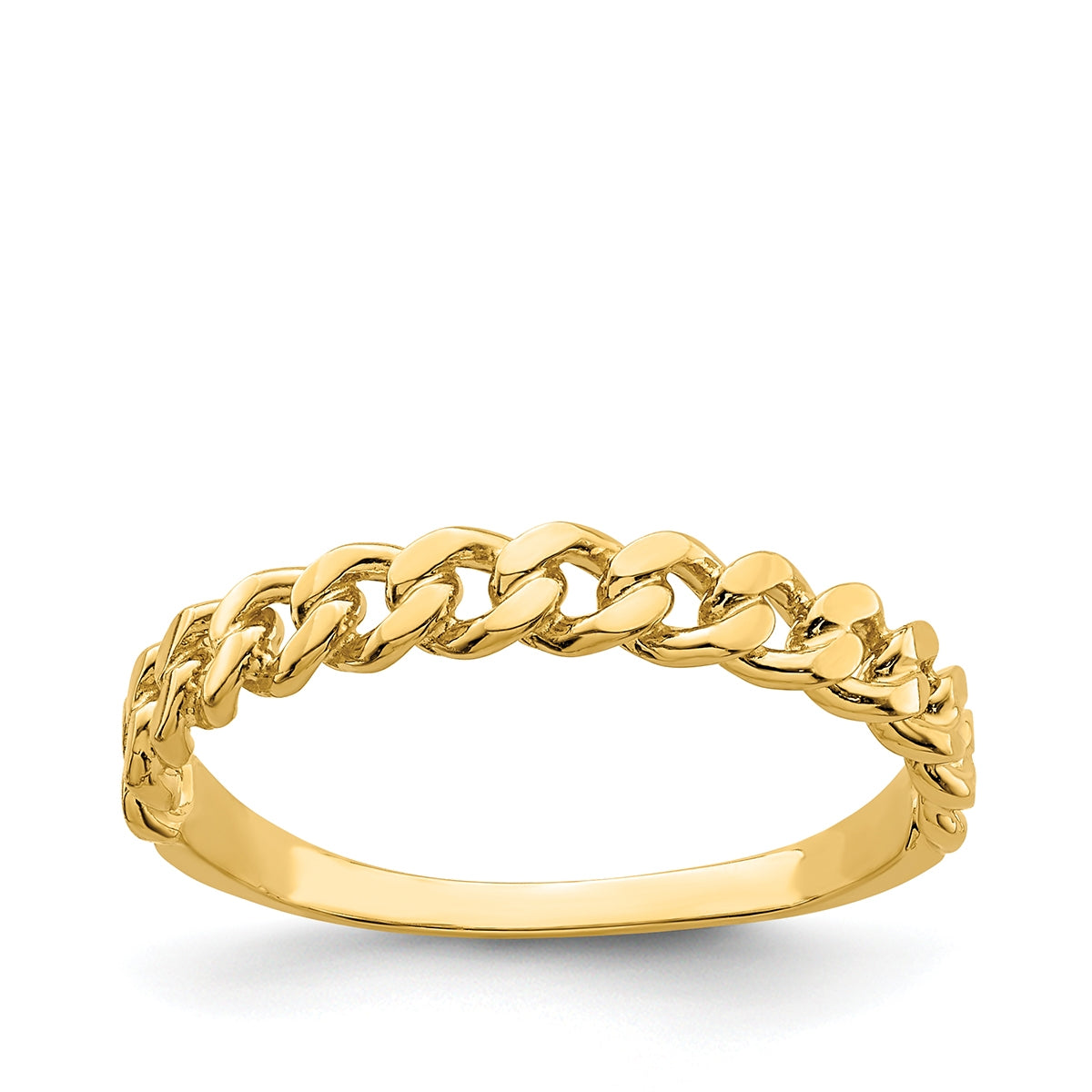 Curb Chain Link Stackable Ring in 14K Yellow Gold