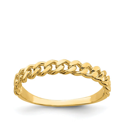 Curb Chain Link Stackable Ring in 14K Yellow Gold