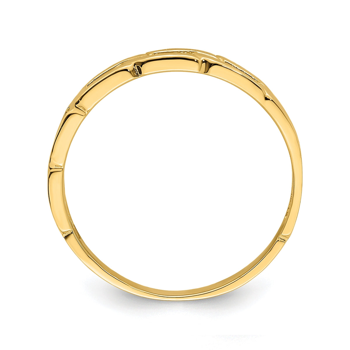 Chain Link Stackable Ring in 14K Yellow Gold front view