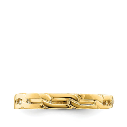Chain Link Stackable Ring in 14K Yellow Gold close-up detail