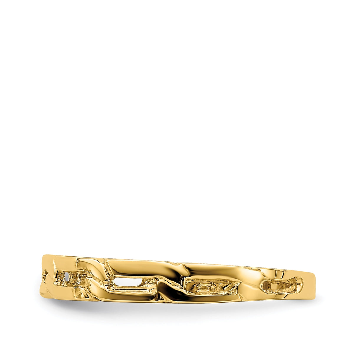 Chain Link Stackable Ring in 14K Yellow Gold side profile