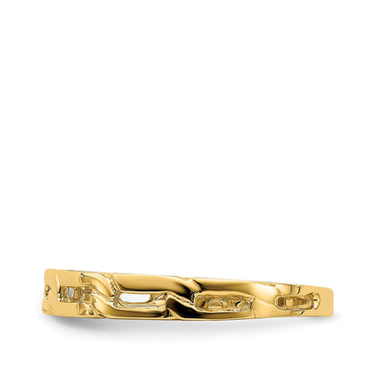 Chain Link Stackable Ring in 14K Yellow Gold side profile