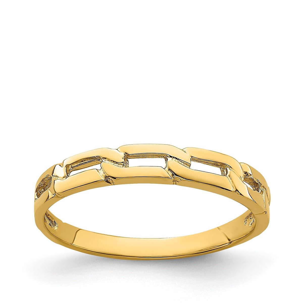 Chain Link Stackable Ring in 14K Yellow Gold