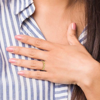 Chain Link Stackable Ring in 14K Yellow Gold full view