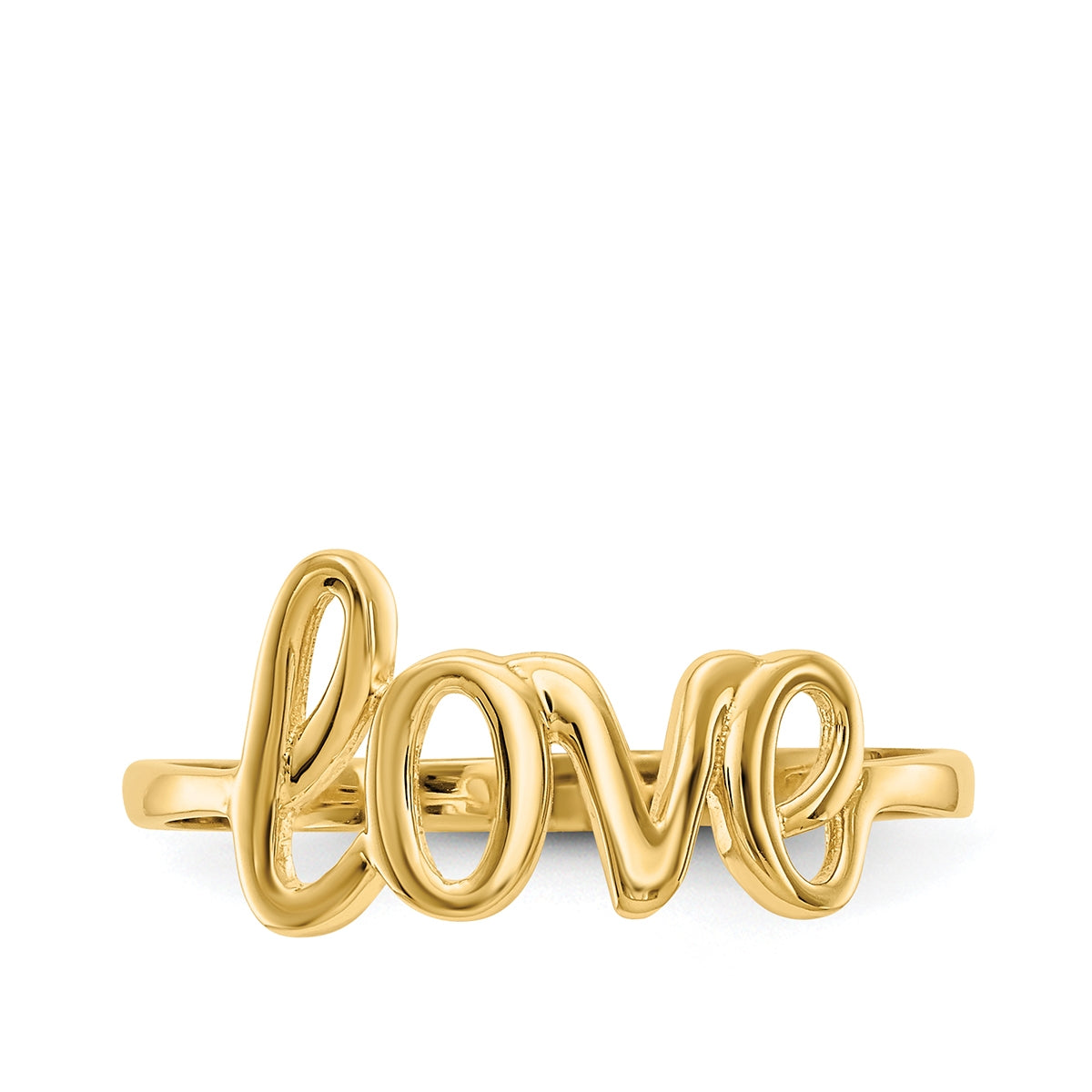Love Ring in 14K Yellow Gold close-up detail