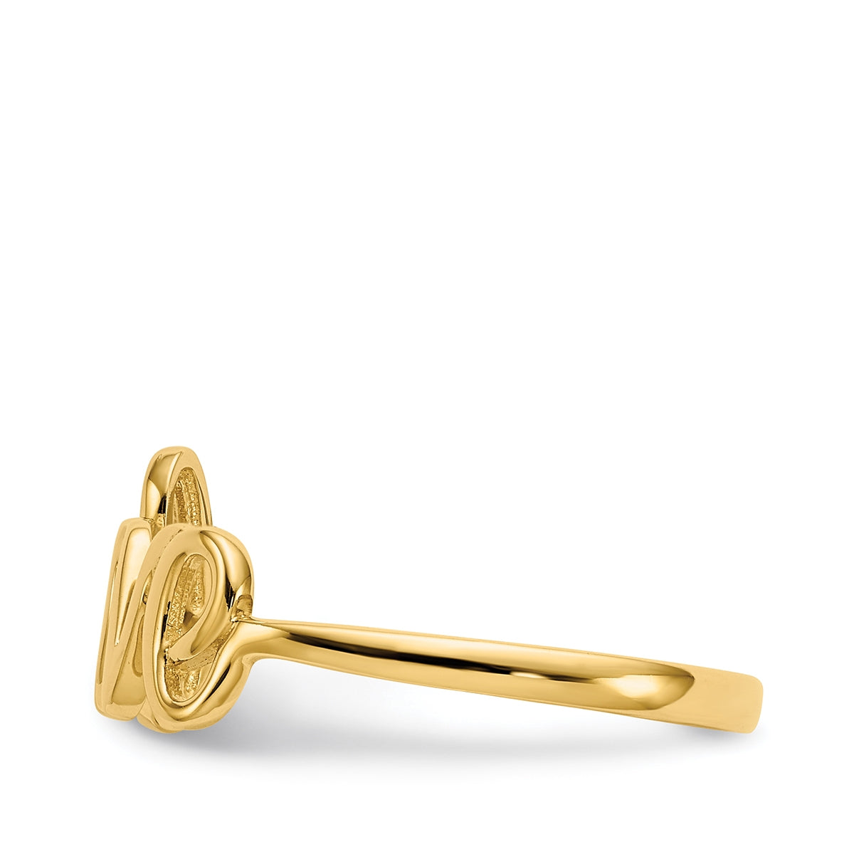 Love Ring in 14K Yellow Gold side profile