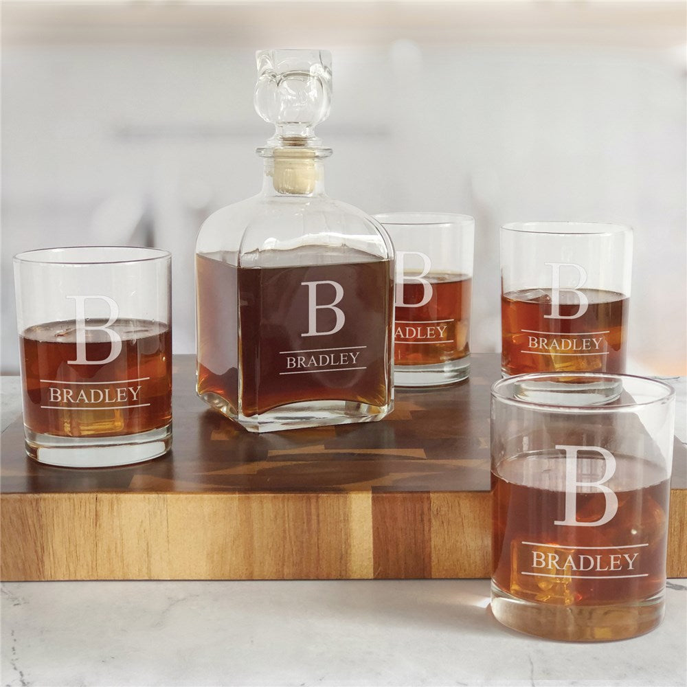 Personalized Decanter And Rocks Glass Set