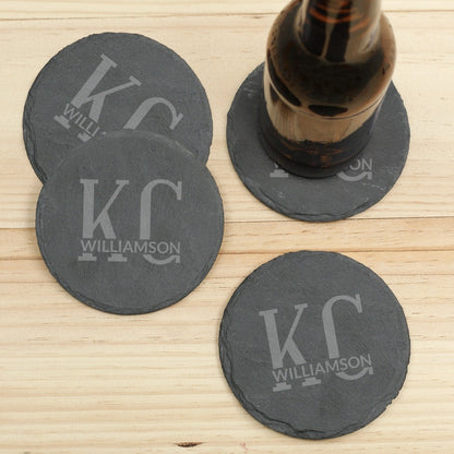 Personalized Slate Coaster Set
