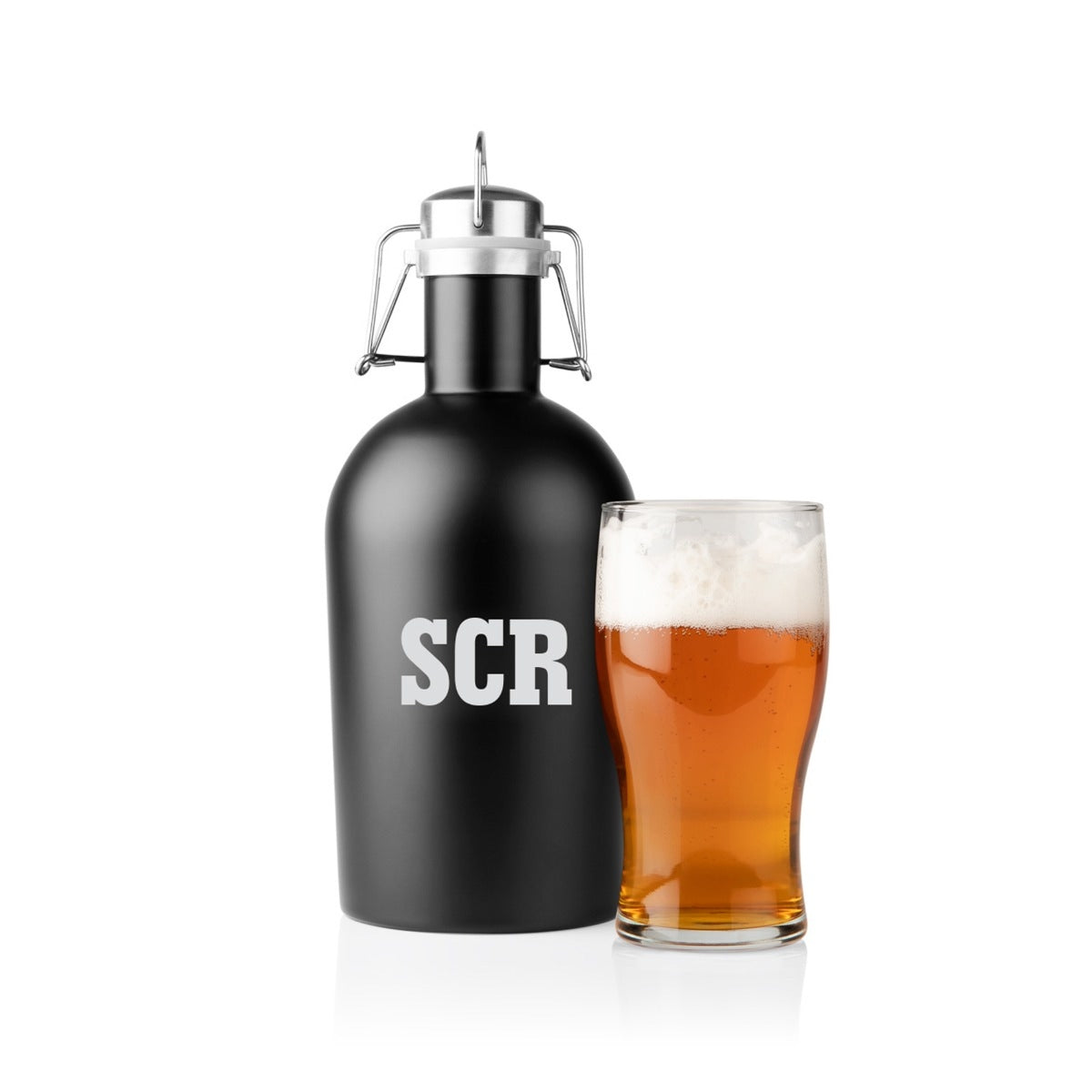 Personalized Black Stainless Steel Growler