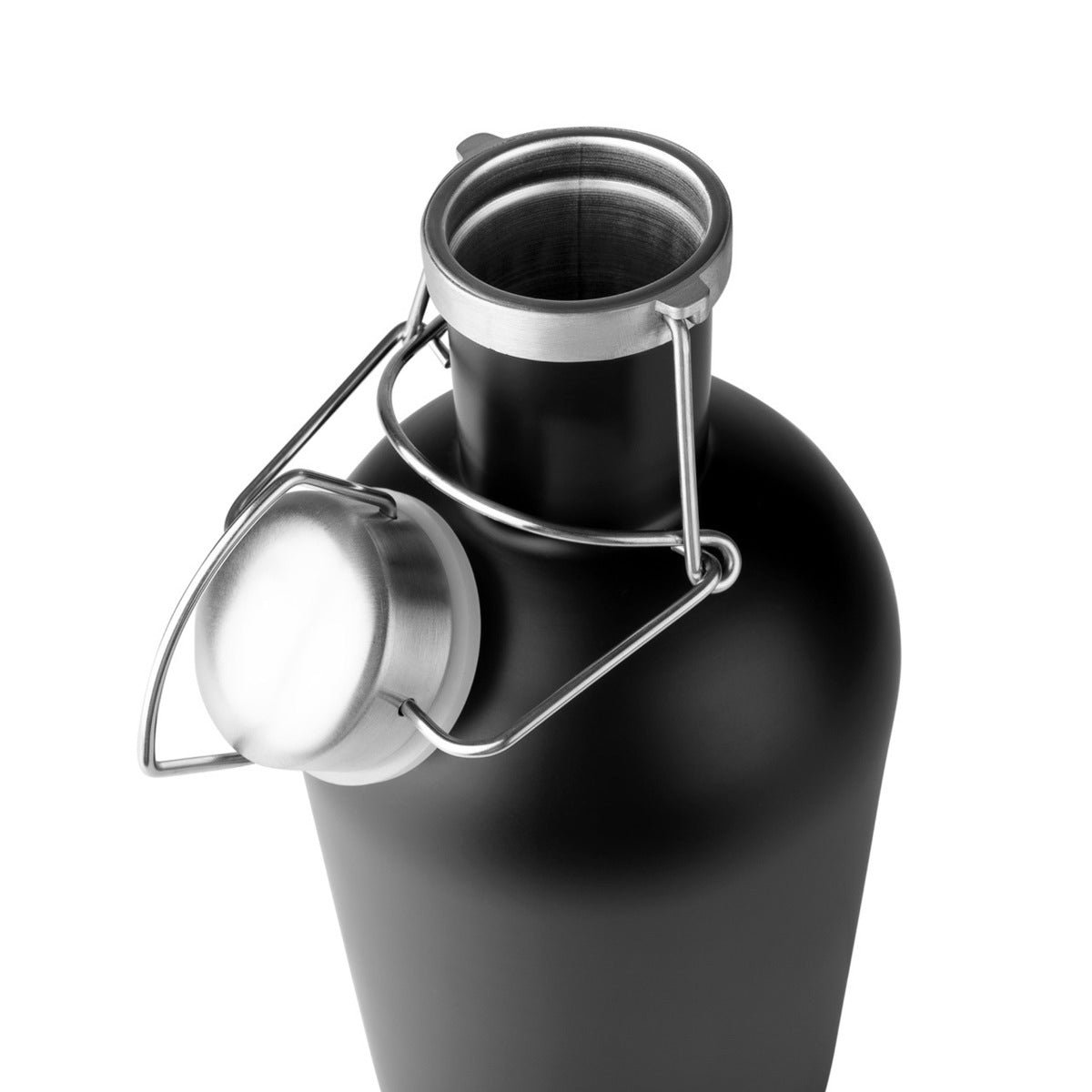 Personalized Black Stainless Steel Growler front view