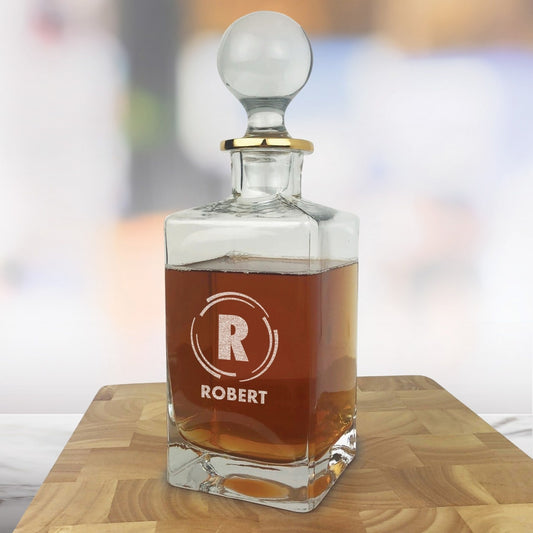 Personalized Gold Rim Decanter