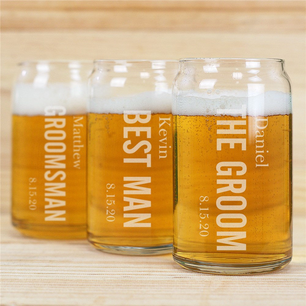 Personalized Beer Can Glass