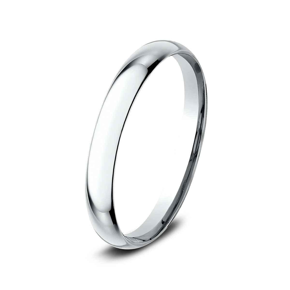 Benchmark Men's 2mm Dome Comfort Fit Polished Wedding Ring in 10K White Gold