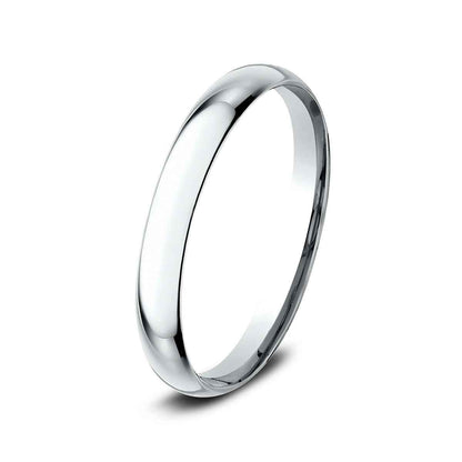Benchmark Men's 2mm Dome Comfort Fit Polished Wedding Ring in 10K White Gold
