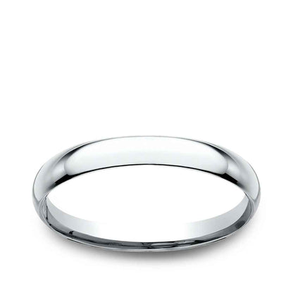 Benchmark Men's 2mm Dome Comfort Fit Polished Wedding Ring in 10K White Gold