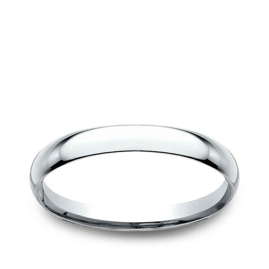 Benchmark Men's 2mm Dome Comfort Fit Polished Wedding Ring in 10K White Gold
