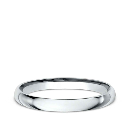 Benchmark Men's 2mm Dome Comfort Fit Polished Wedding Ring in 14K White Gold