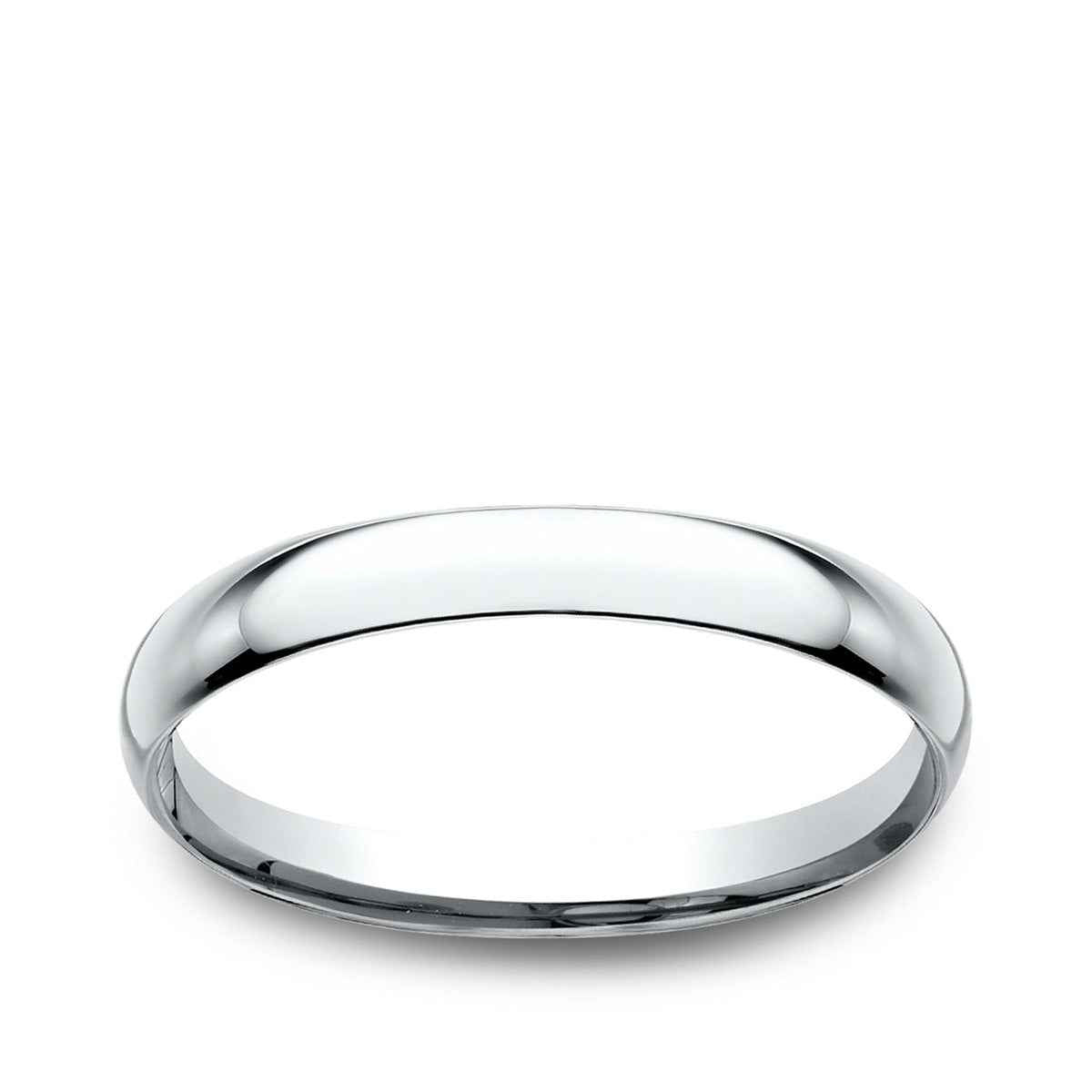 Benchmark Men's 2mm Dome Comfort Fit Polished Wedding Ring in 14K White Gold