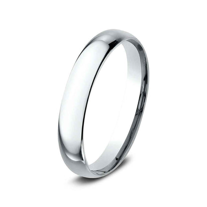 Benchmark Men's 3mm Dome Comfort Fit Polished Wedding Ring in 10K White Gold