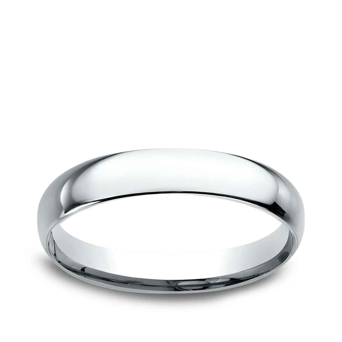 Benchmark Men's 3mm Dome Comfort Fit Polished Wedding Ring in 10K White Gold
