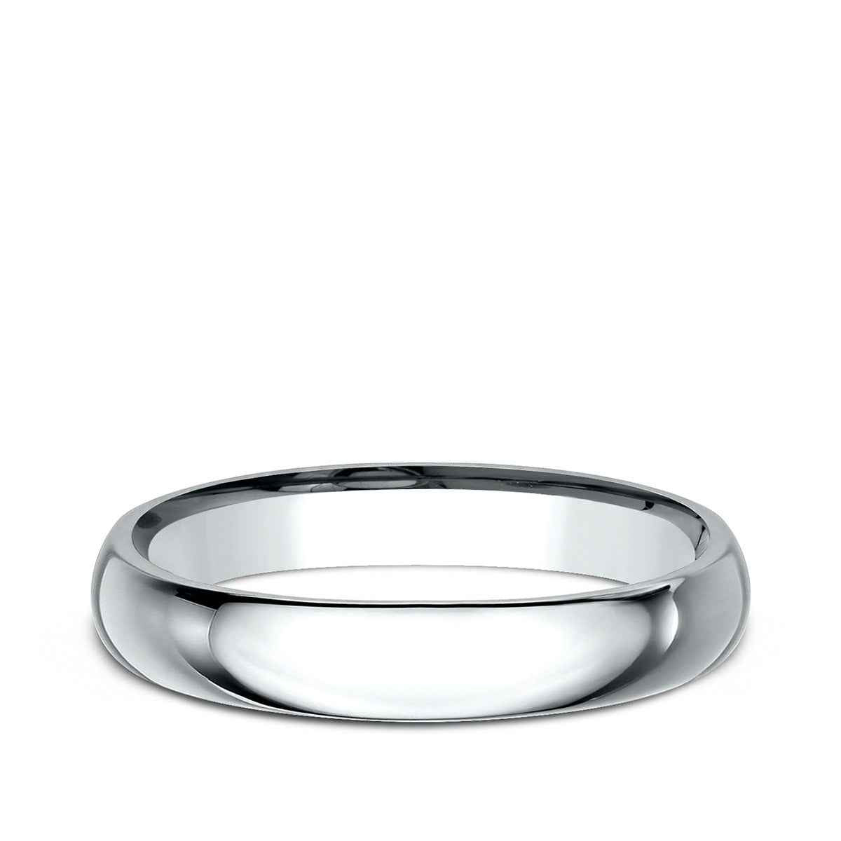 Benchmark Men's 3mm Dome Comfort Fit Polished Wedding Ring in 14K White Gold