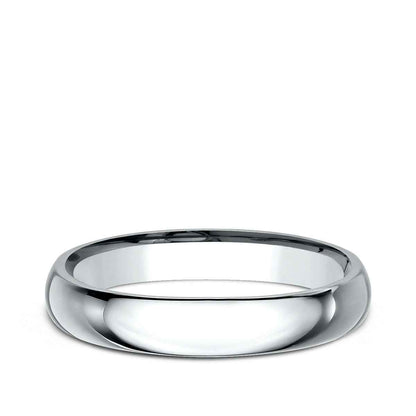 Benchmark Men's 3mm Dome Comfort Fit Polished Wedding Ring in 14K White Gold