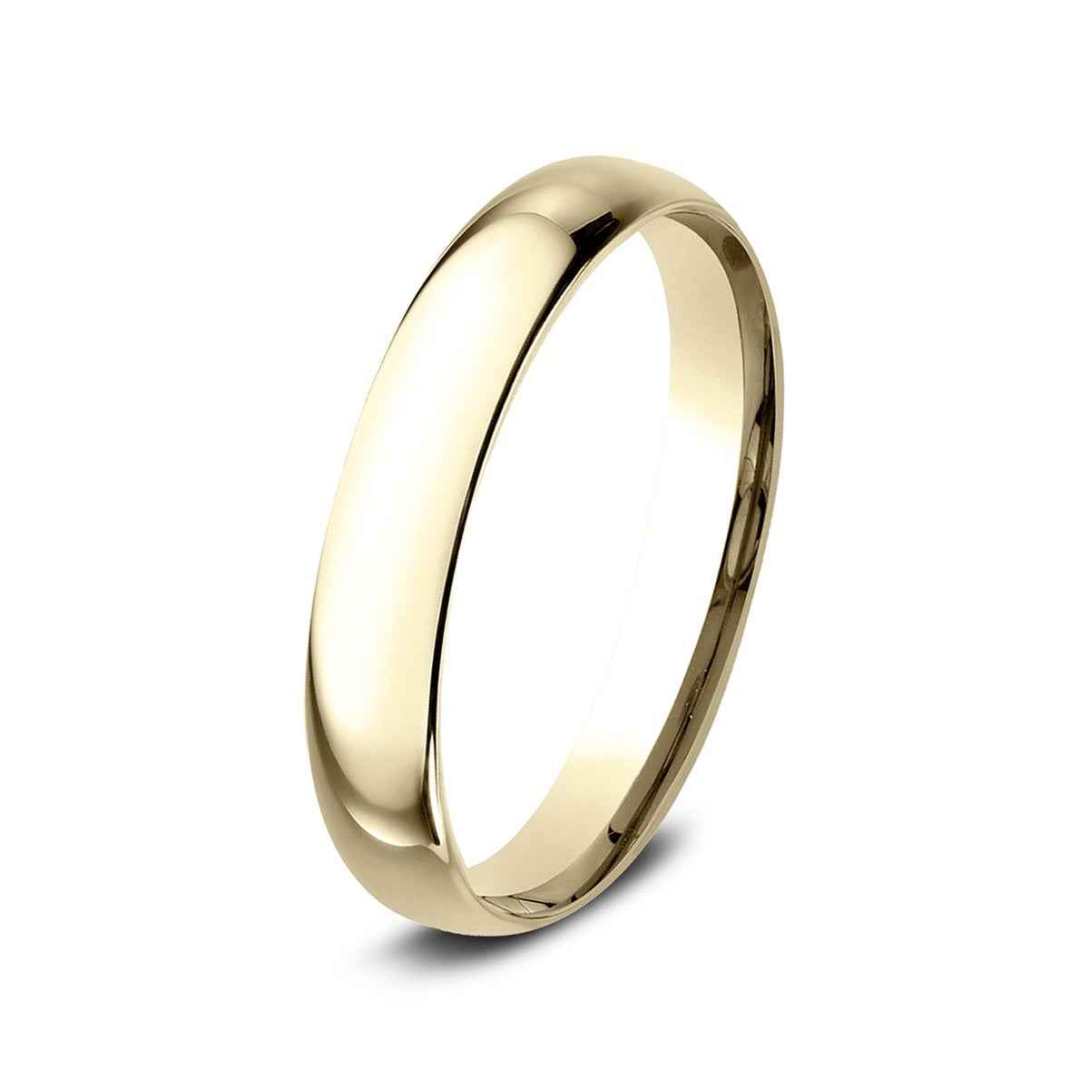 Benchmark Men's 3mm Dome Comfort Fit Polished Wedding Ring in 14K Yellow Gold