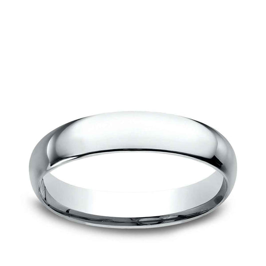 Benchmark Men's 4mm Dome Comfort Fit Polished Wedding Ring in 10K White Gold