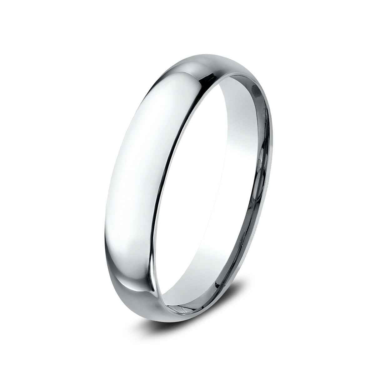 Benchmark Men's 4mm Dome Comfort Fit Polished Wedding Ring in 14K White Gold