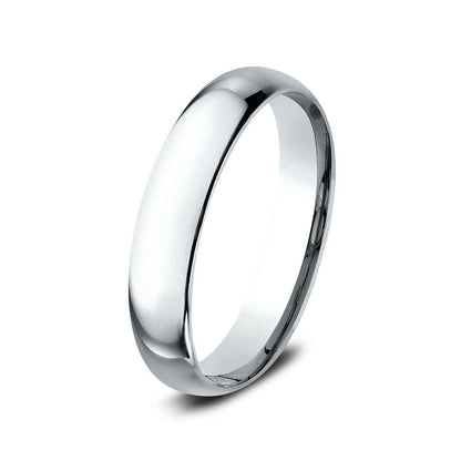 Benchmark Men's 4mm Dome Comfort Fit Polished Wedding Ring in 14K White Gold