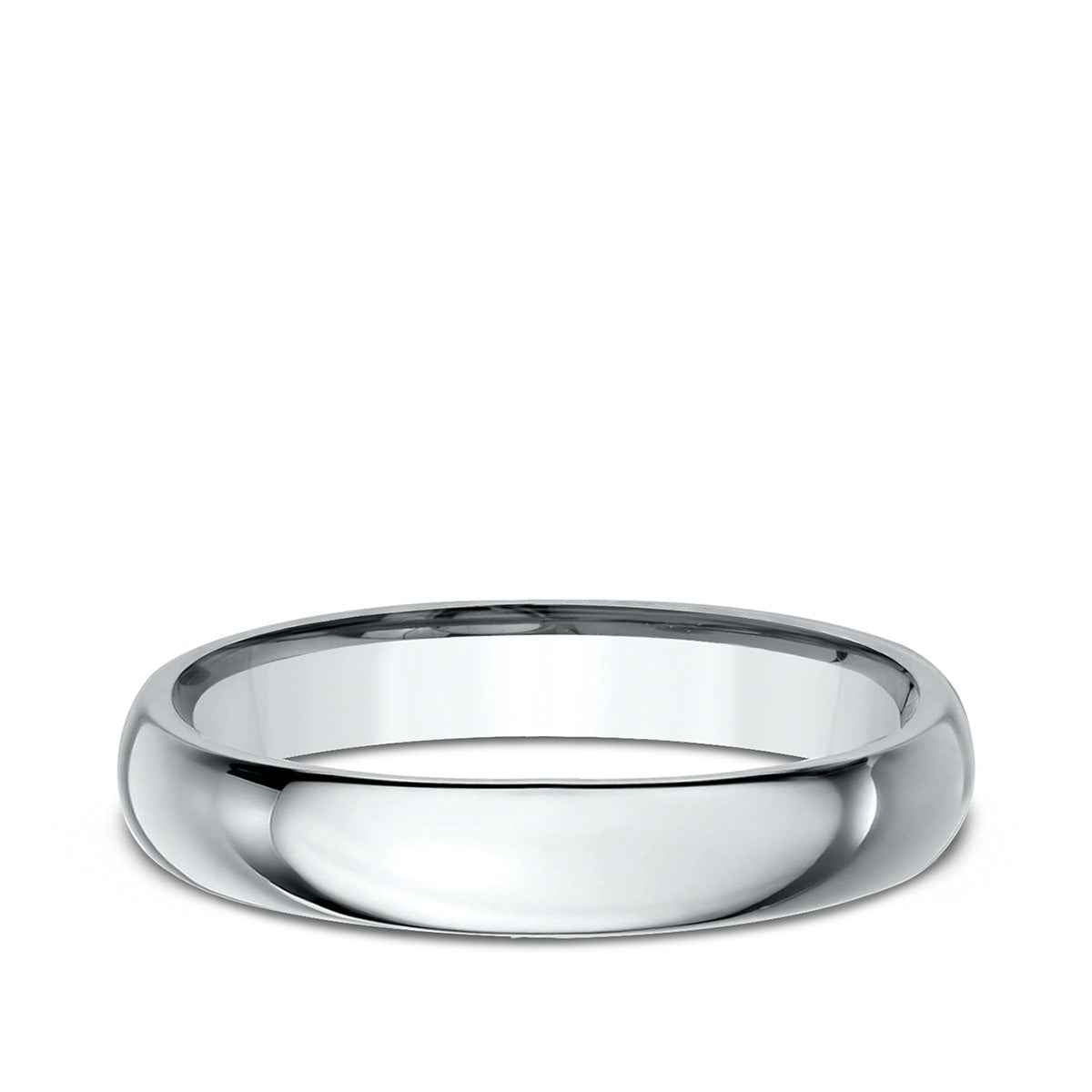 Benchmark Men's 4mm Dome Comfort Fit Polished Wedding Ring in 14K White Gold