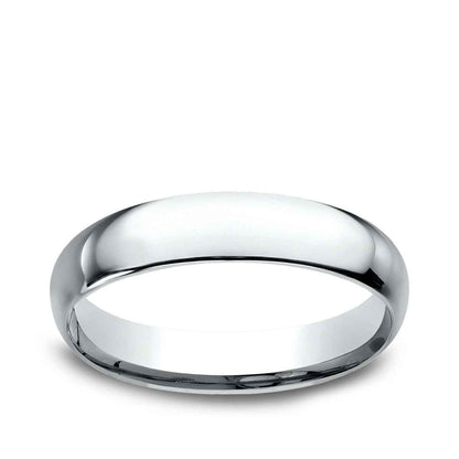 Benchmark Men's 4mm Dome Comfort Fit Polished Wedding Ring in 14K White Gold