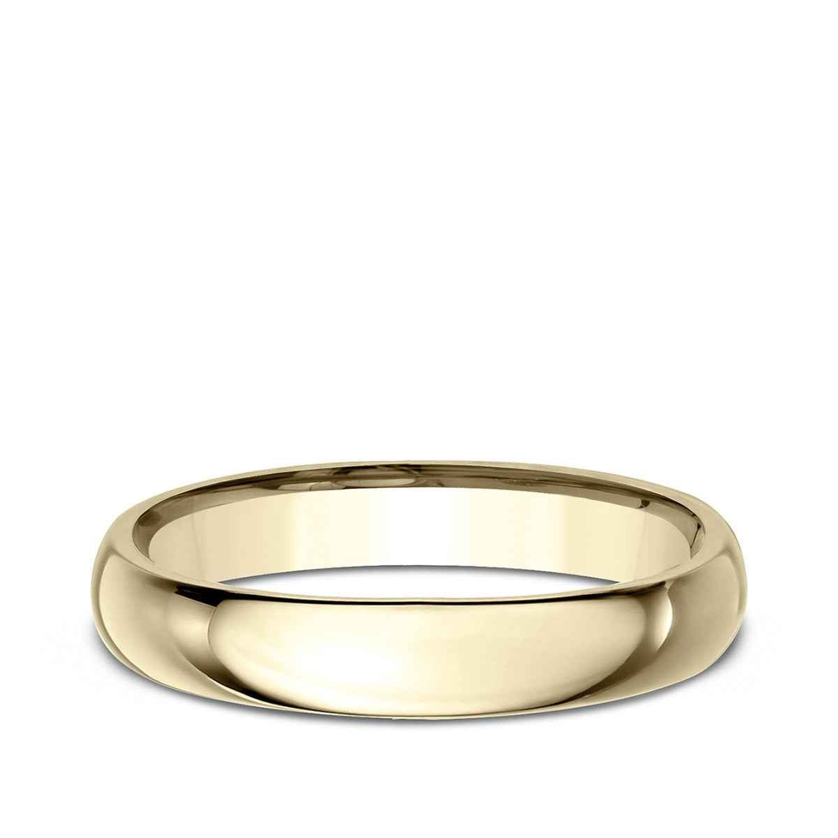 Benchmark Men's 4mm Dome Comfort Fit Polished Wedding Ring in 14K Yellow Gold